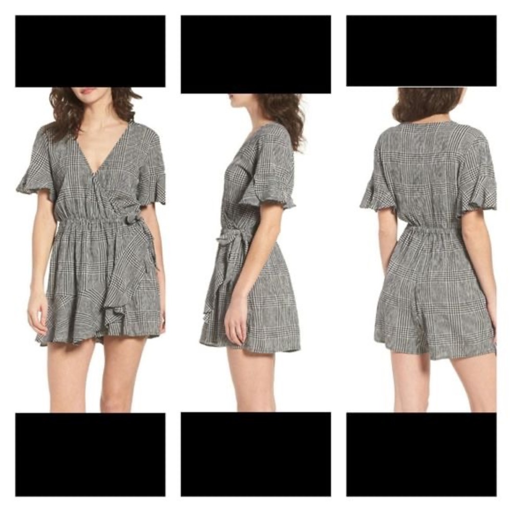 BP Plaid Checkered Romper